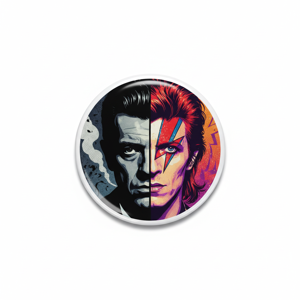 David Lynch and David Bowie Pinback 2.25-inch