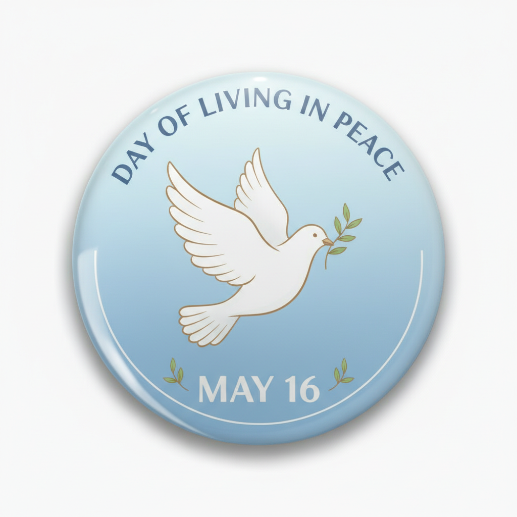 Day of Living in Peace (May 16) Pinback 2.25-inch