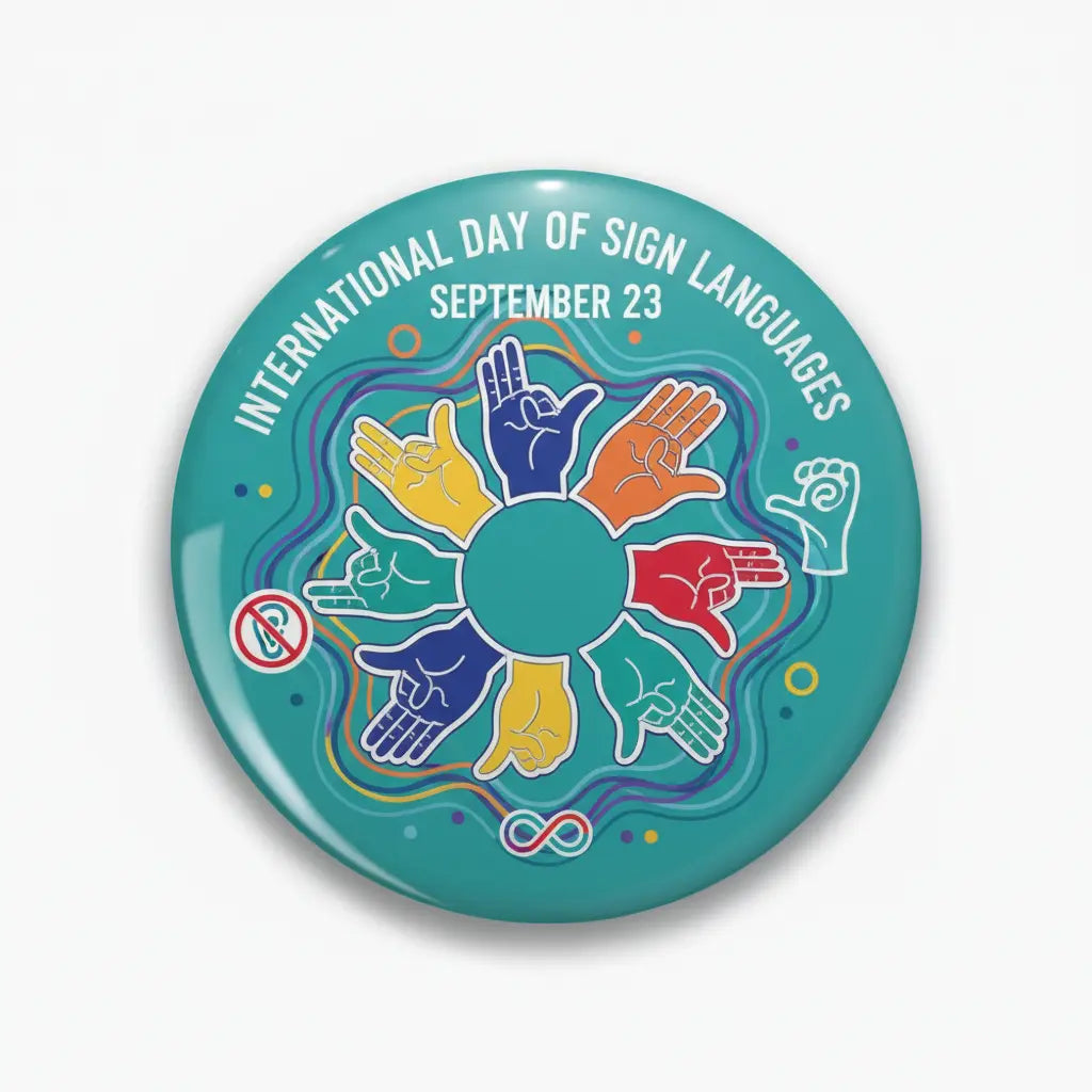 Day of Sign Languages (September 23) Pinback 2.25-inch