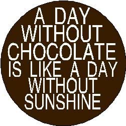 A Day without Chocolate is like a day without sunshine Magnet 1.25"