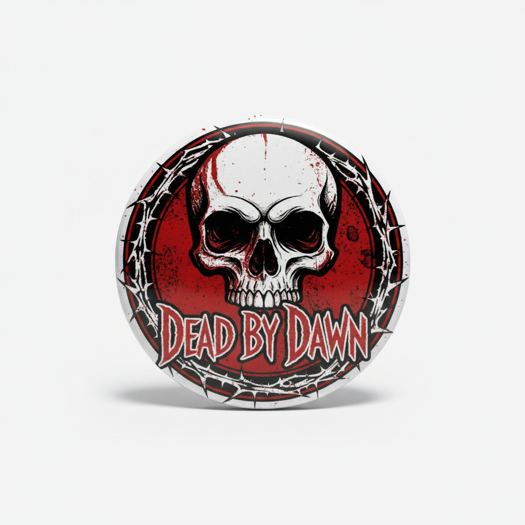 Dead By Dawn Skull Pinback 2.25-inch