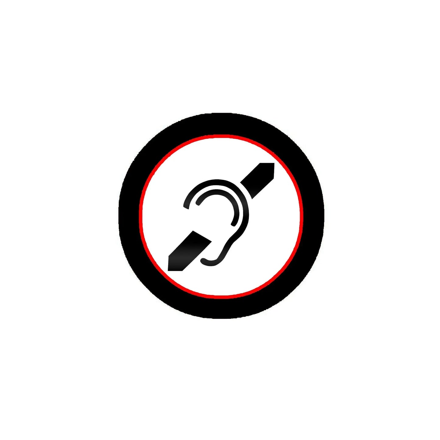 International Symbols for Deafness Pinback 2.25-inch Wh