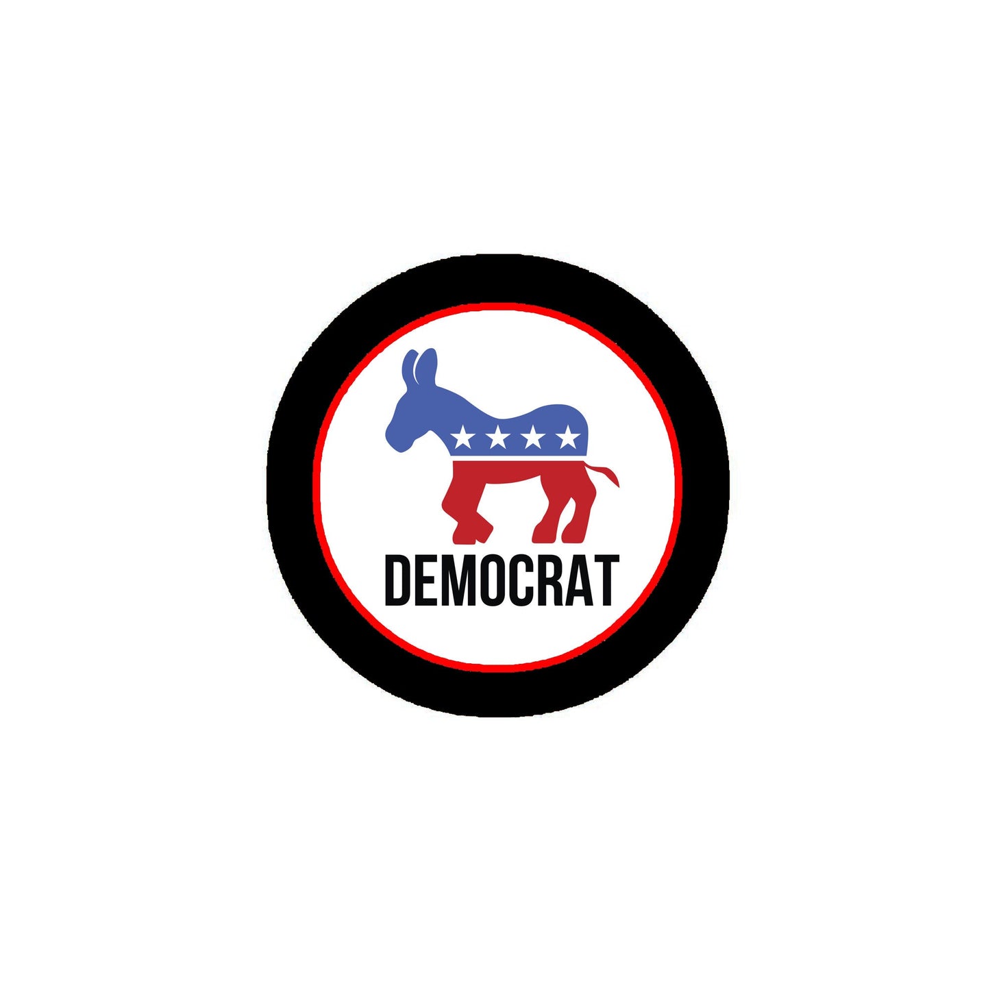Democrat Symbol Pinback 2.25" Democratic Badge