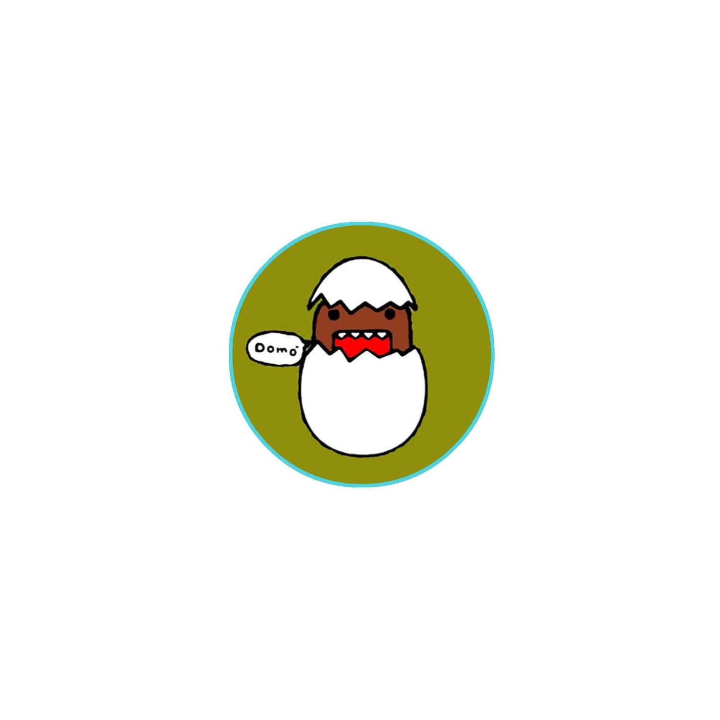 Domo-Kun Egg Pinback 1.25" Pin Brooch