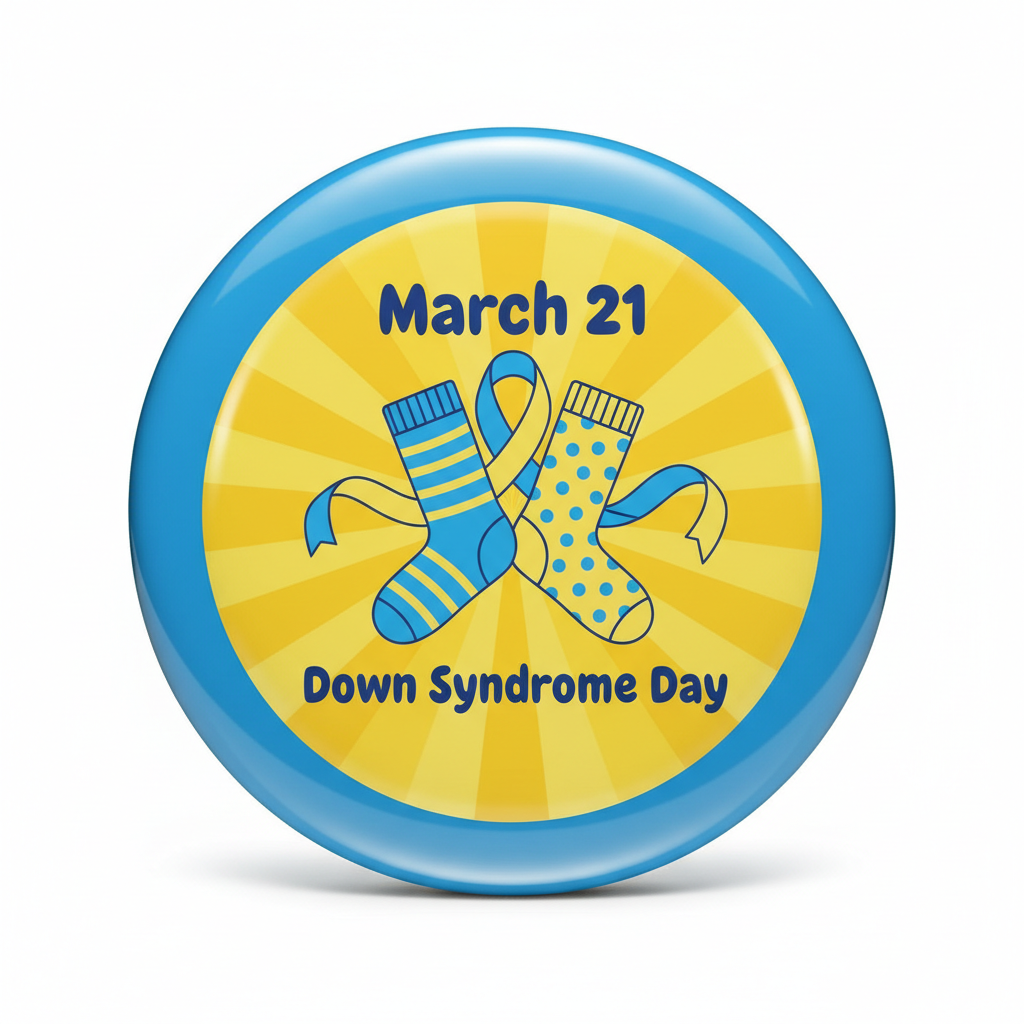 Down Syndrome Day March 21 Pinback 2.25-inch
