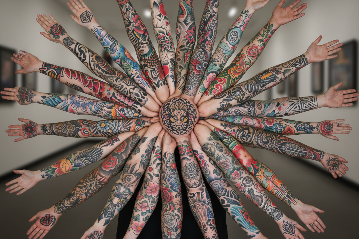 18 Pcs Set Full-arm Temporary Tattoo Arm Sleeves Assorted