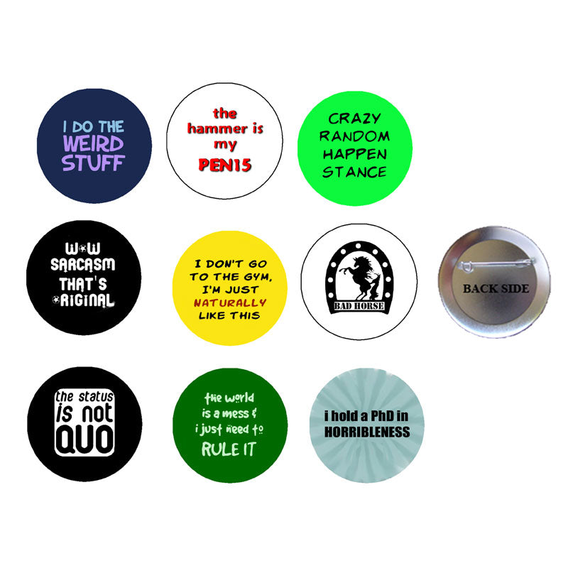 9 Pcs Dr. Horrible quotes Set Pinback 1.25" Small