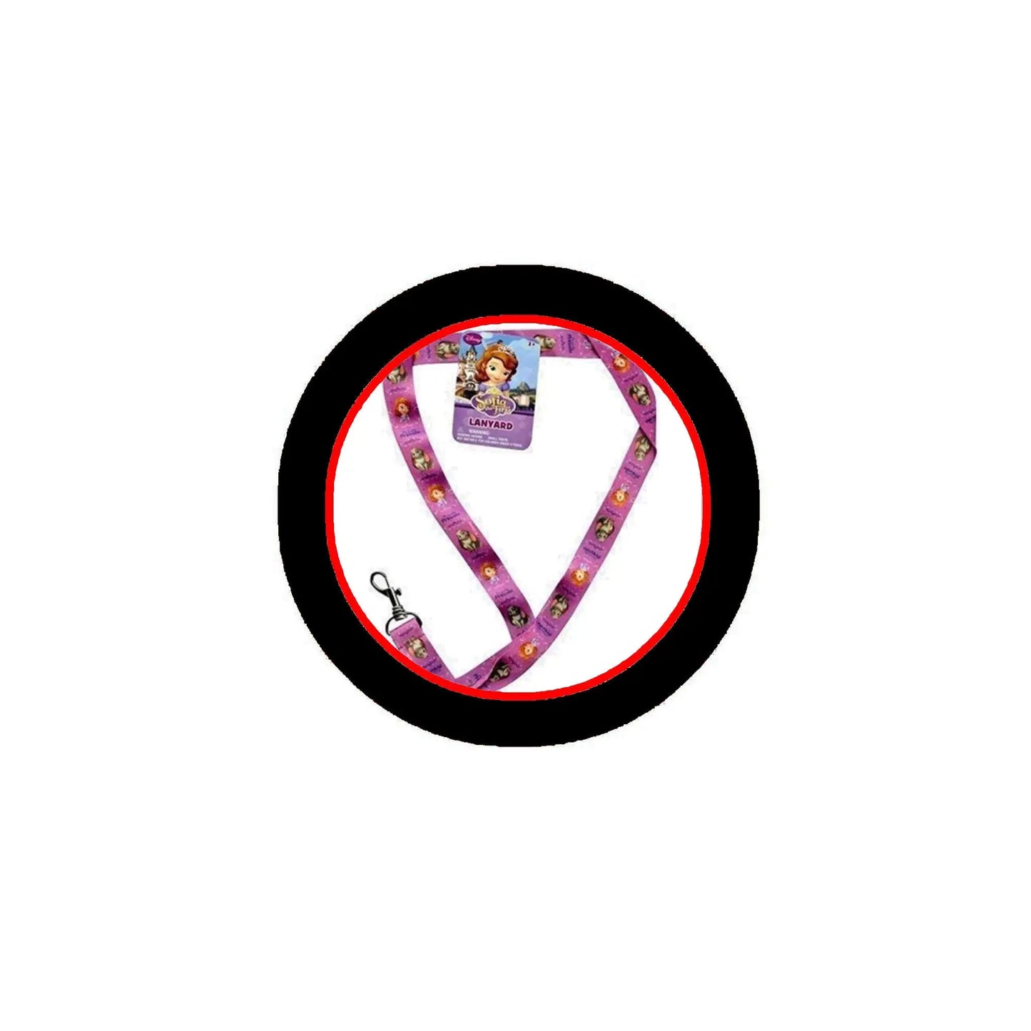 Sofia purple fashion neck lanyard with patterned strap and metal key clips