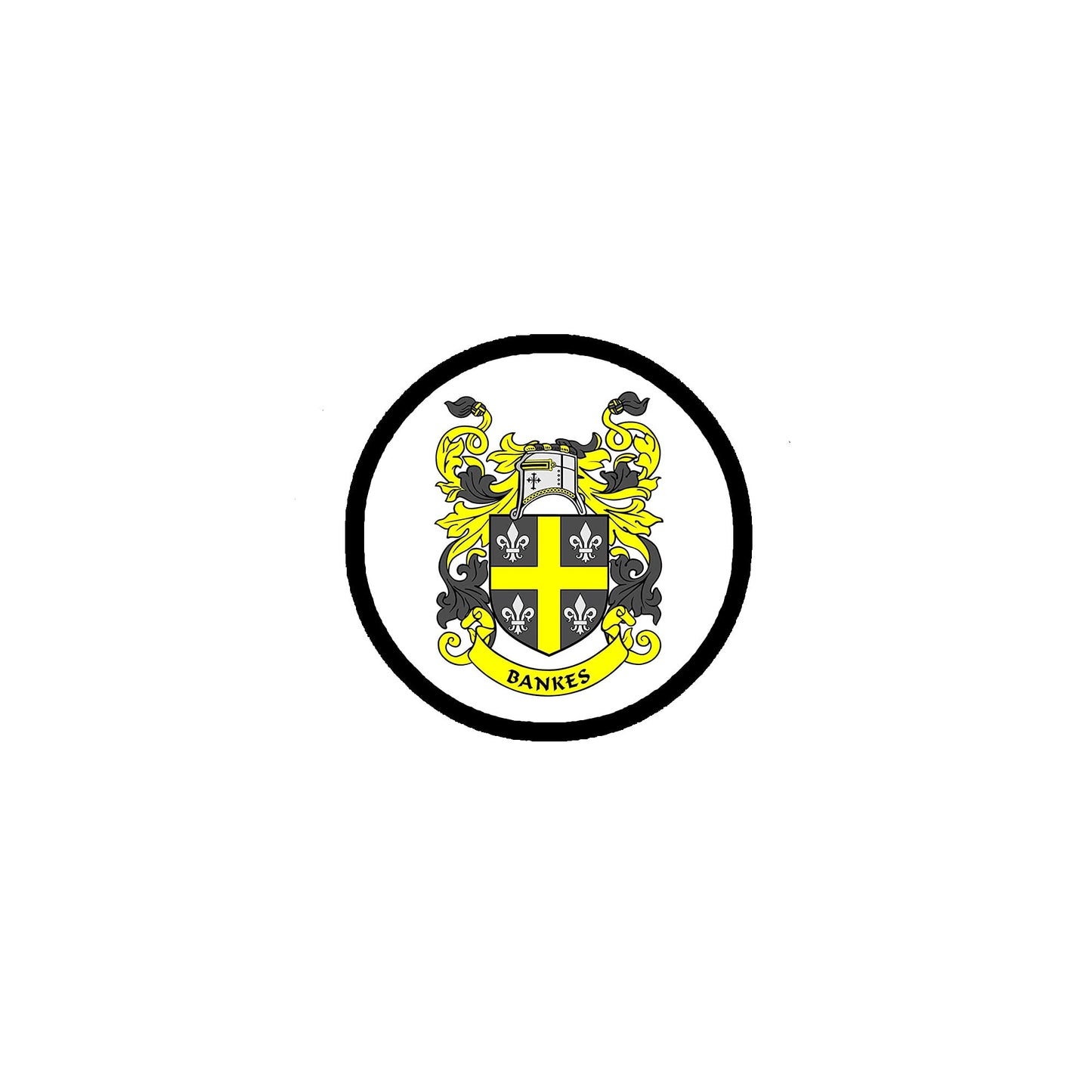 Bankes Family Crest 3" Coat of Arms Fridge Round Magnet