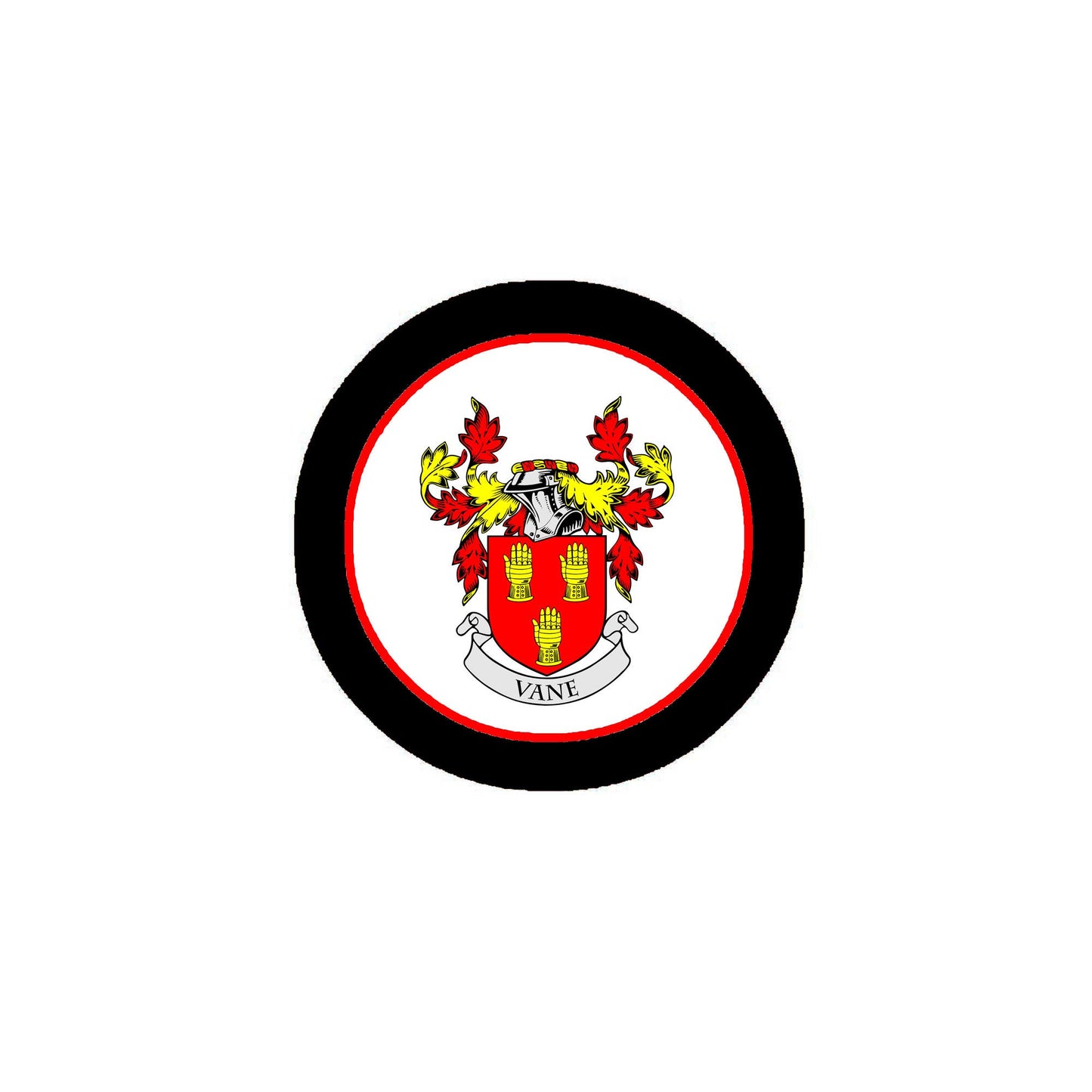 Vane Family Crest 3" Coat of Arms Round Pinback Badge Brooch Pin Back