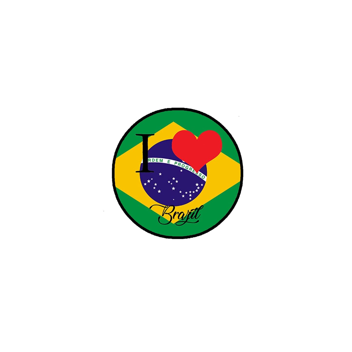 Set of 10 Pcs Set I Love Brazil Pinback Badge 2.25-inch Default Title