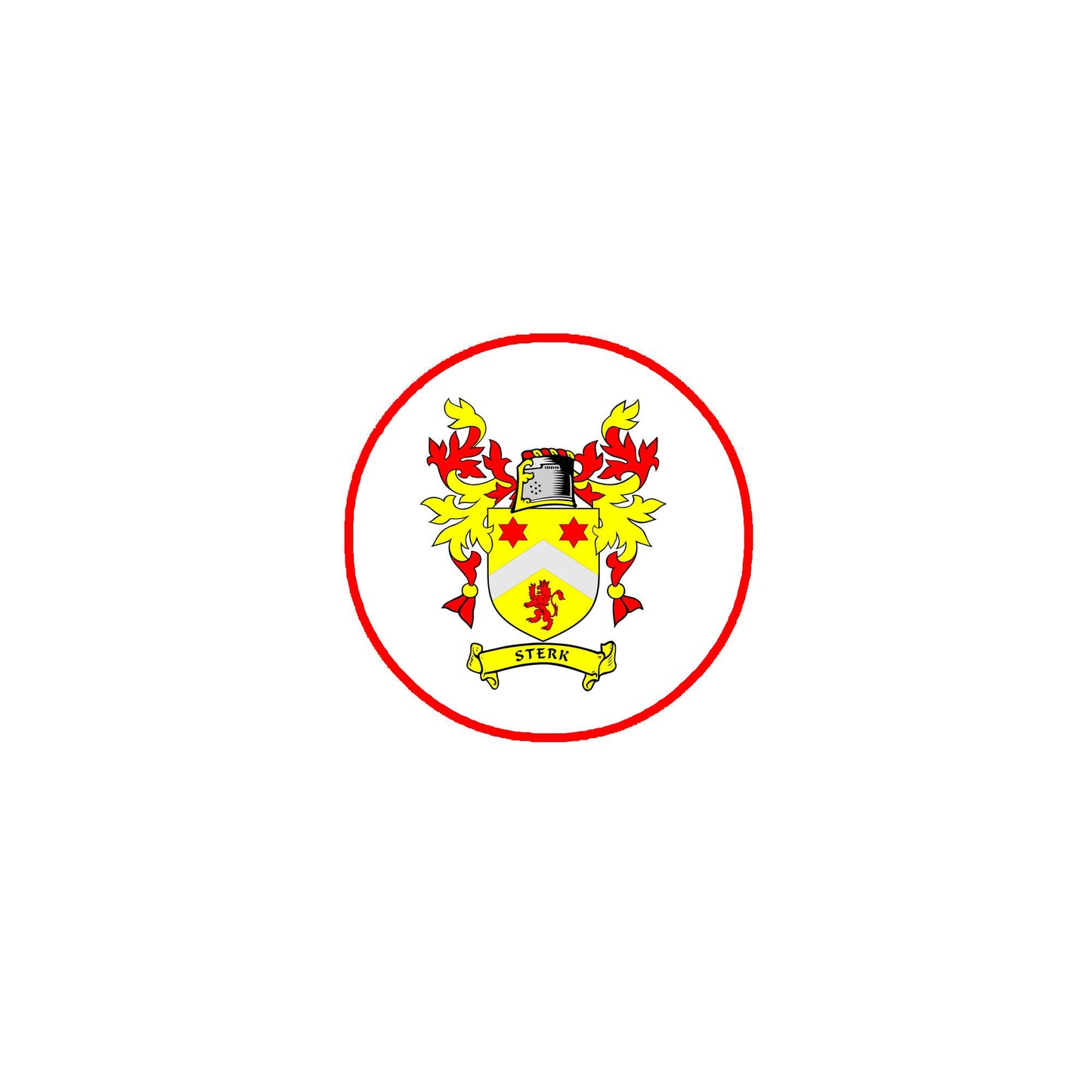Sterk Family Crest 3-inch Coat of Arms Fridge Round Magnet Default Title