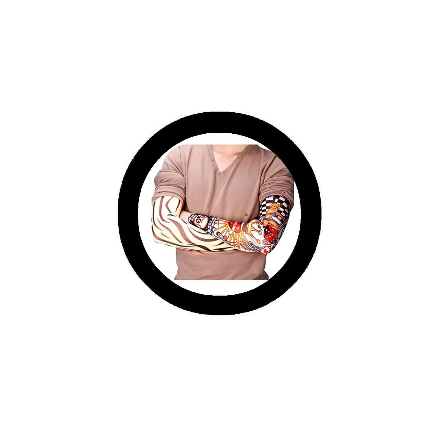 10 Pcs Set Tattoo Sleeves Assorted/Random Styles Halloween Party Costume Accessory