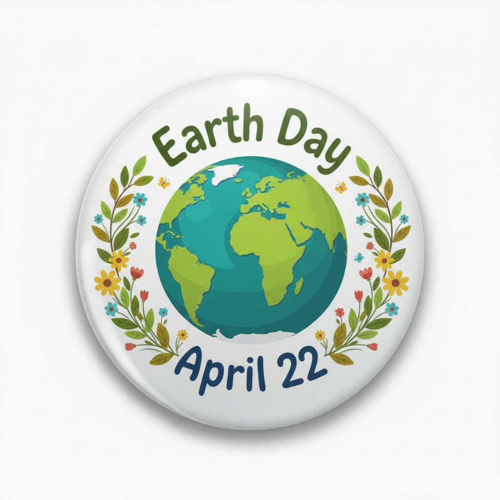 Earth Day (April 22) Pinback 2.25-inch