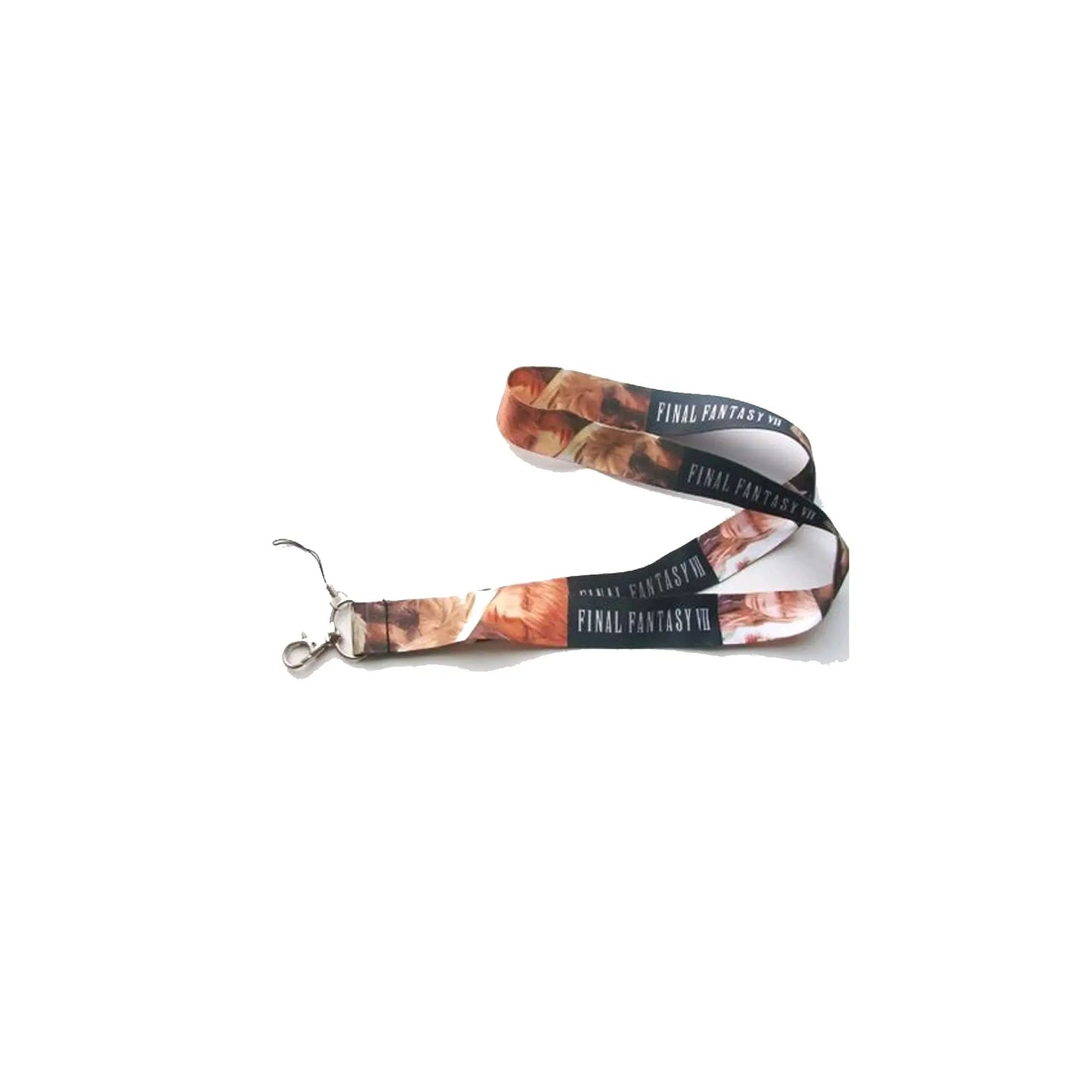 Themed fabric lanyard with metal hook/clip end and “FINAL FANTASY” print