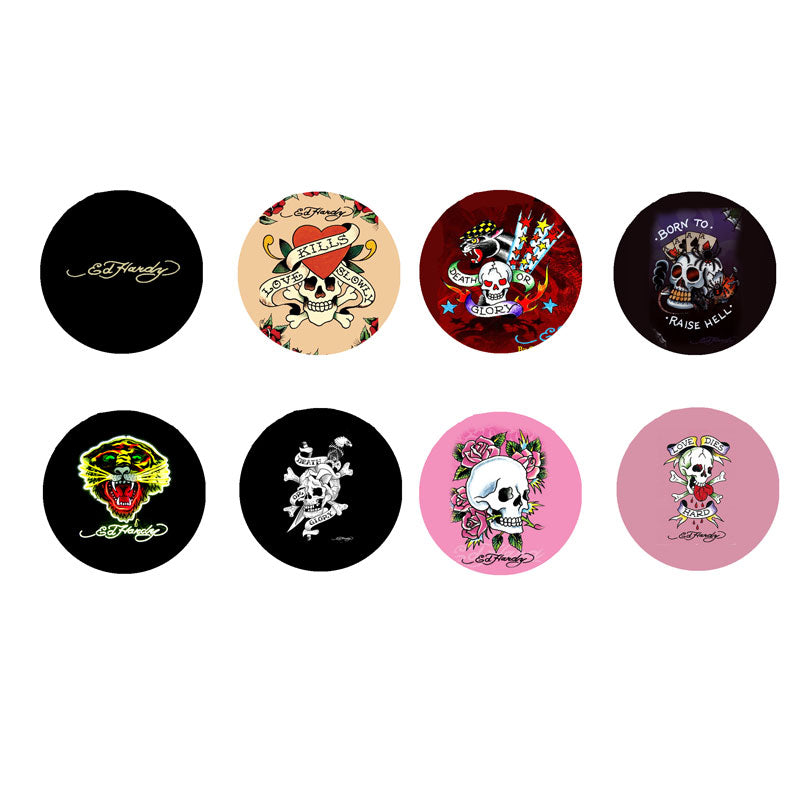 Ed Hardy Pinback 1.25" 8 Pcs