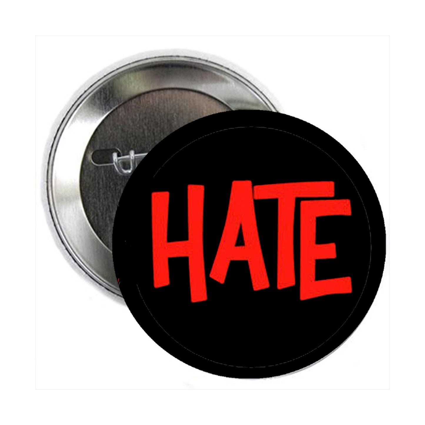 2 Pcs Love Hate Novelty Cosplay Comic Book Costume Style 2.25" Pinback for Jackets, Backpacks, etc.