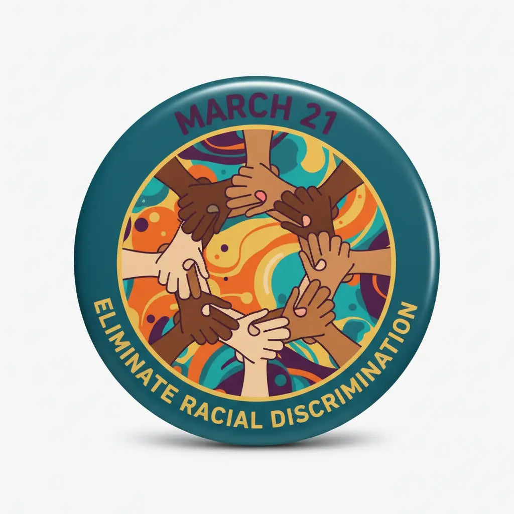 Elimination of Racial Discrimination March 21 Pinback 2.25-inch