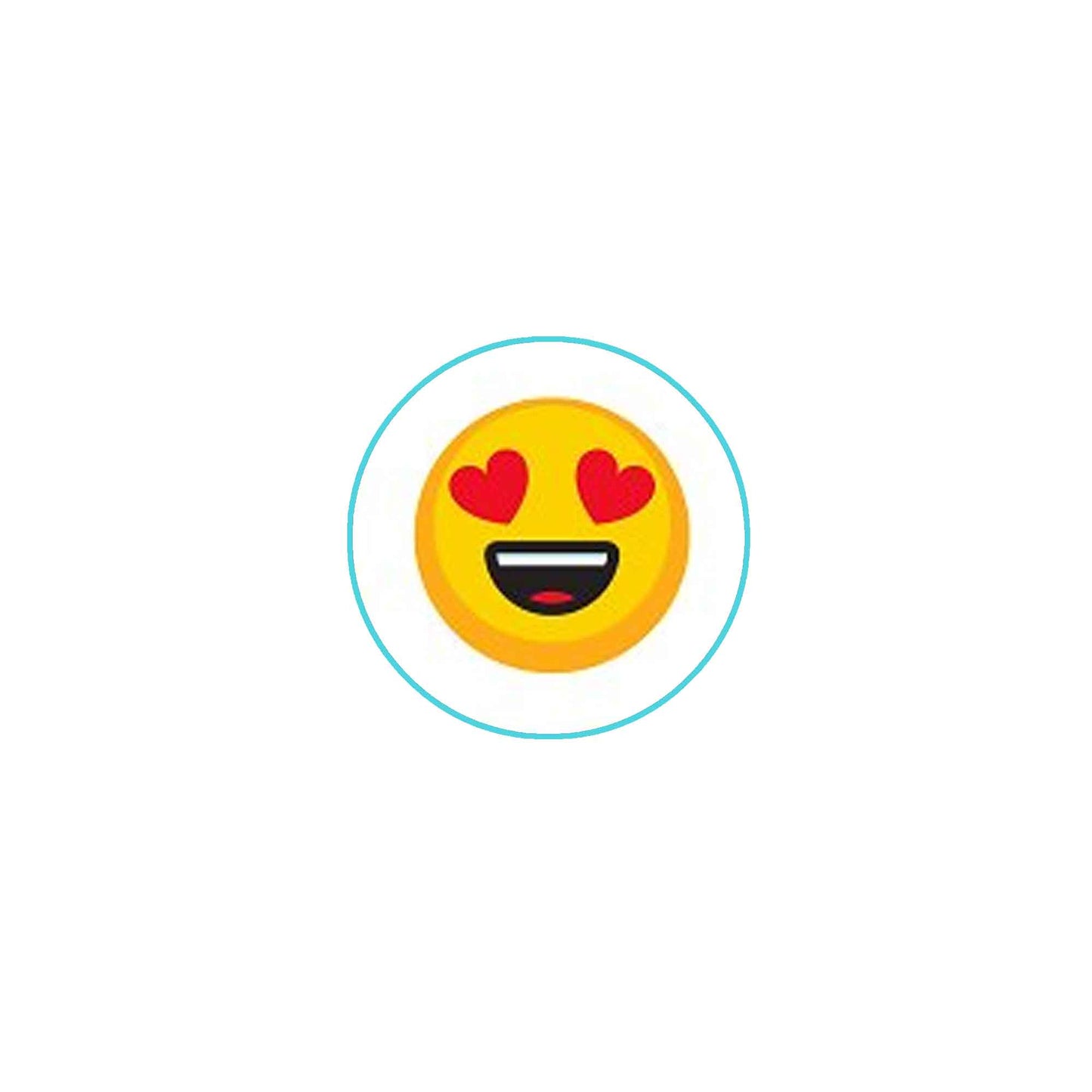 Emoji Happy in Love Pinback 1.25"