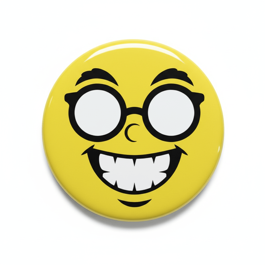 Emoji Nerd Pinback v2 Button 1.25-inch - My Pinbacks
