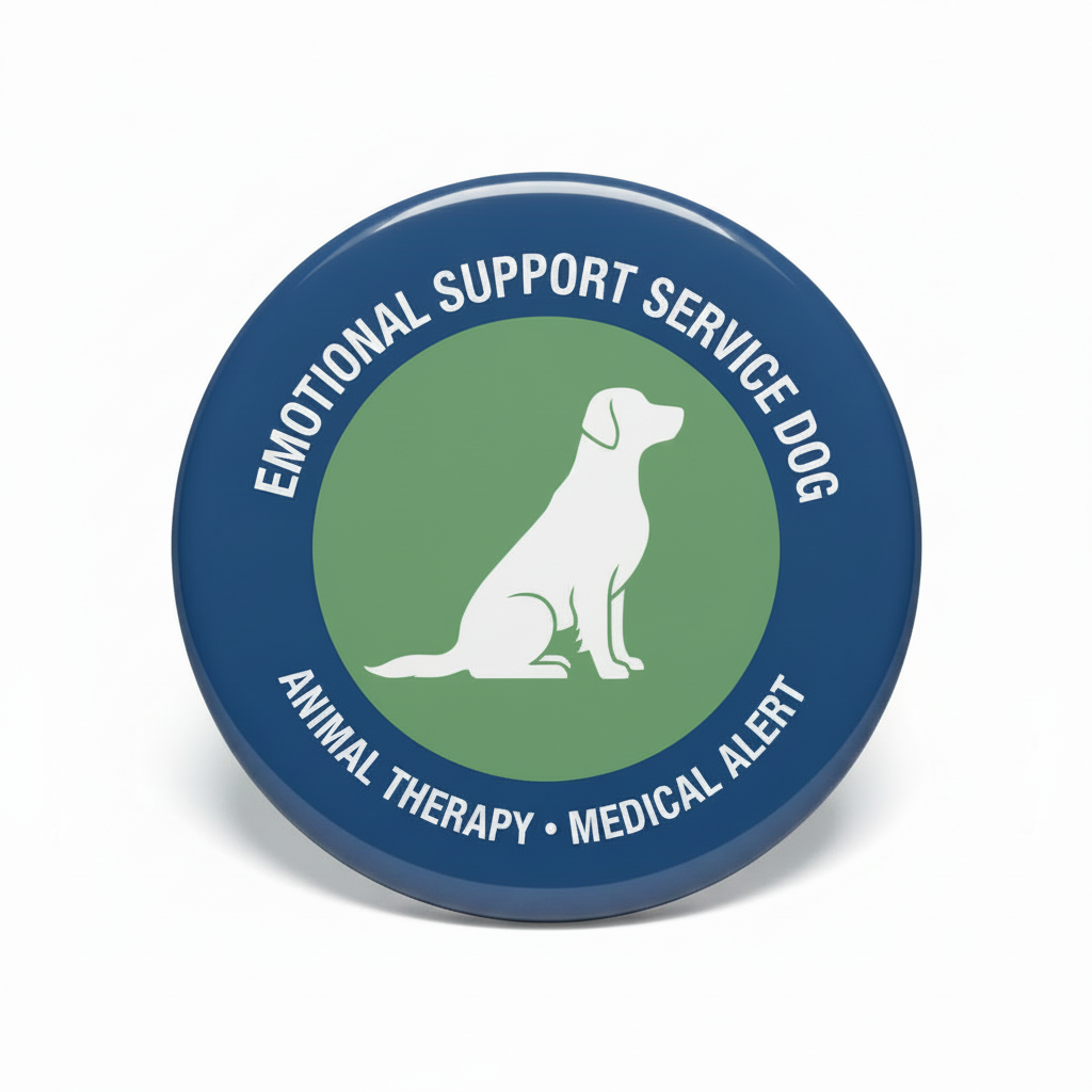 Emotional Support Service Dog Pinback 2.25-inch