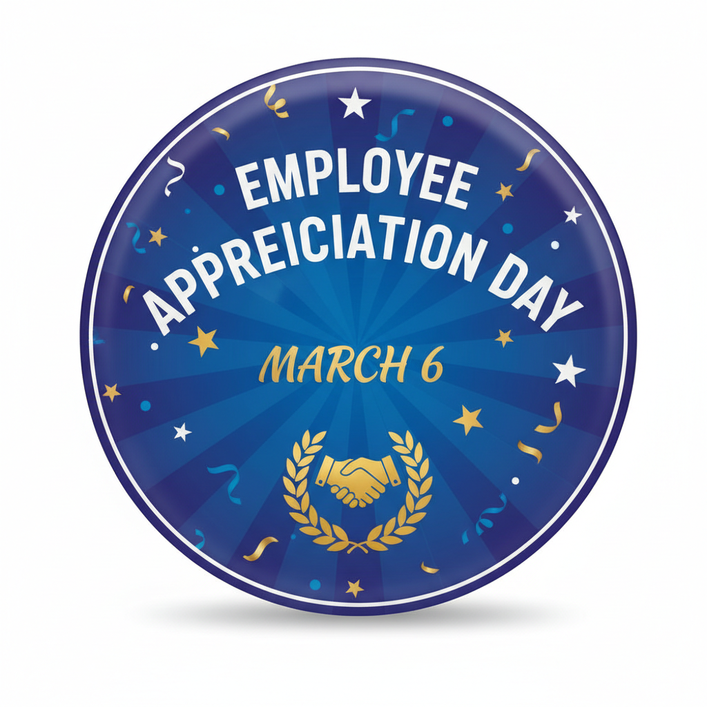 Employee Appreciation Day March 6 Pinback 2.25-inch