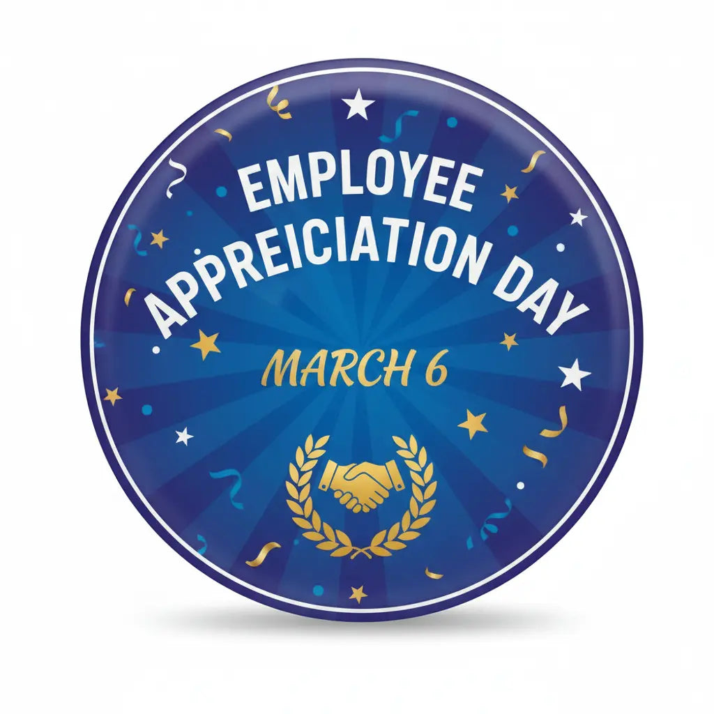 Employee Appreciation Day March 6 Pinback 2.25-inch
