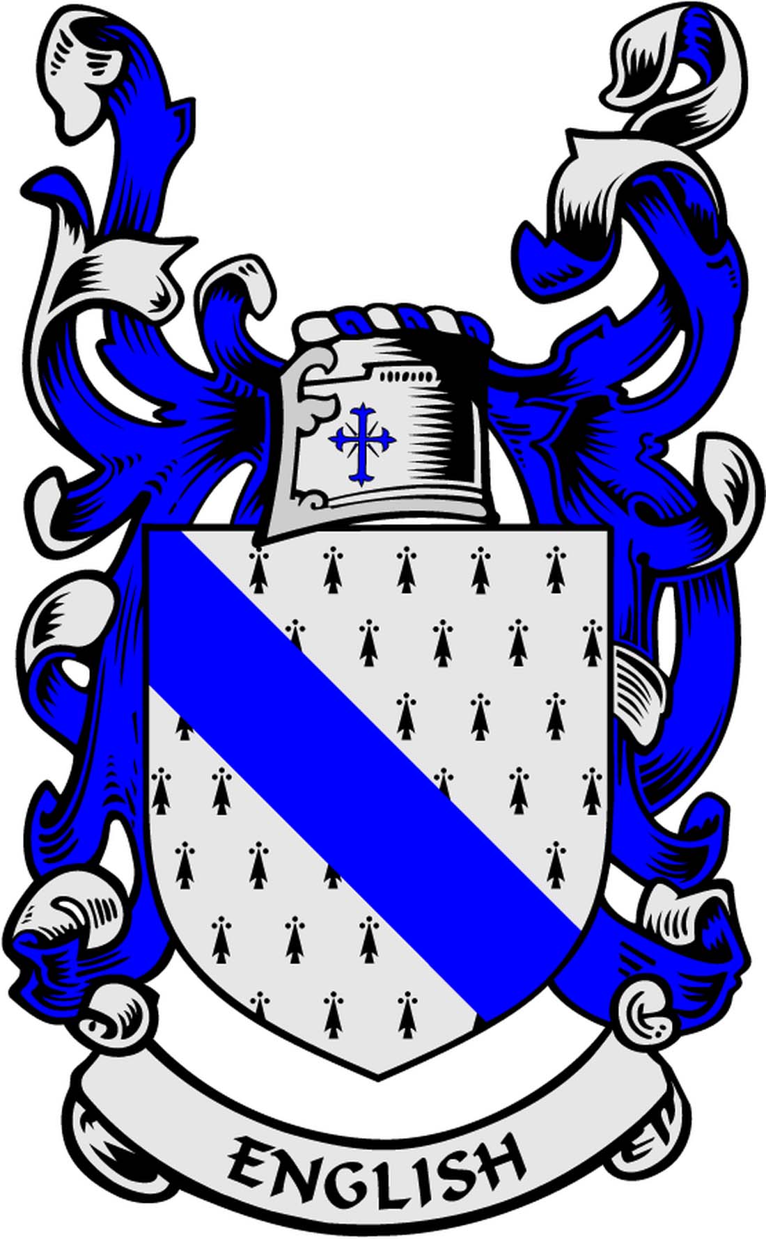 English Family Crest 3" Coat of Arms Pinback