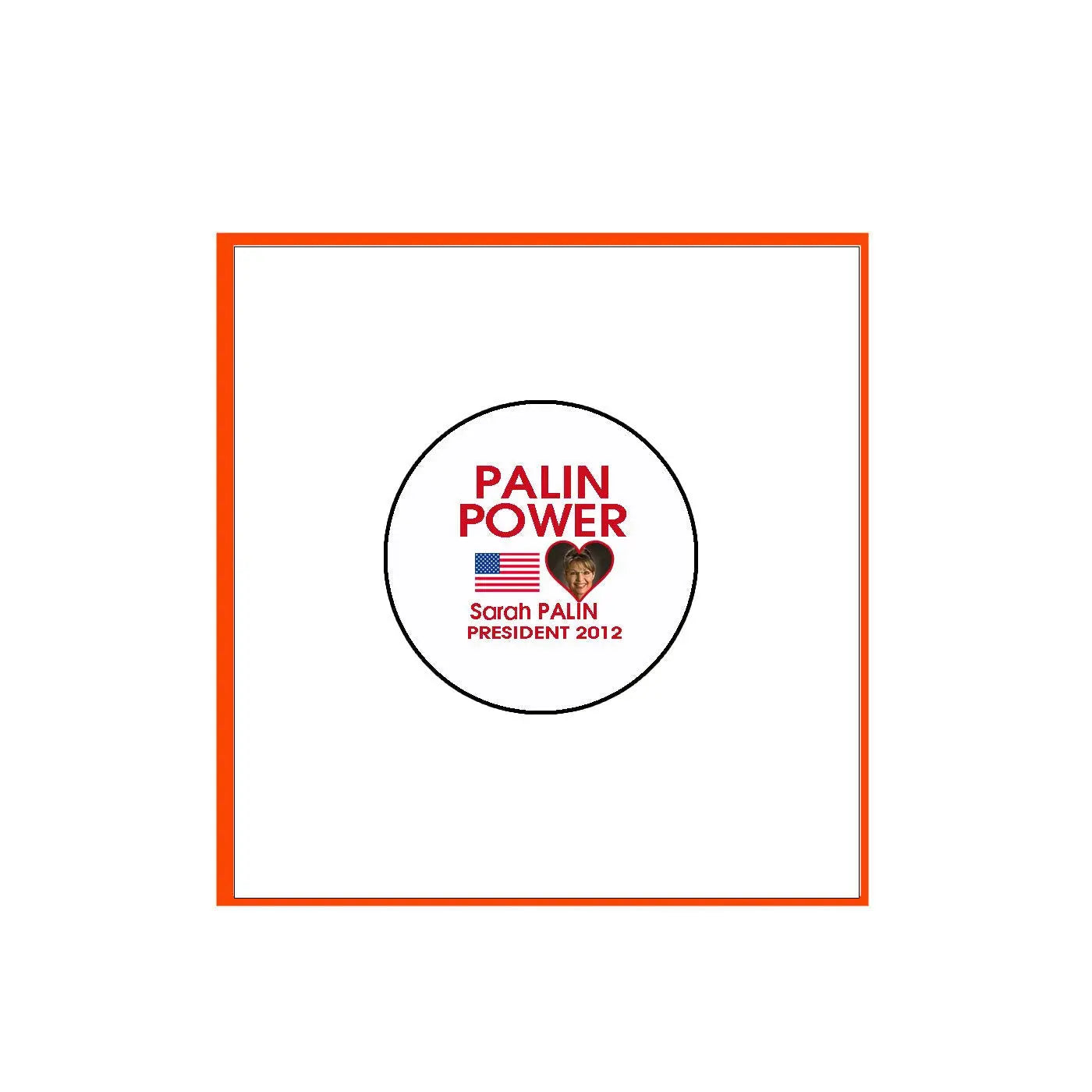 Palin Power 2.25-inch circular logo sticker with Palin Power text and flag