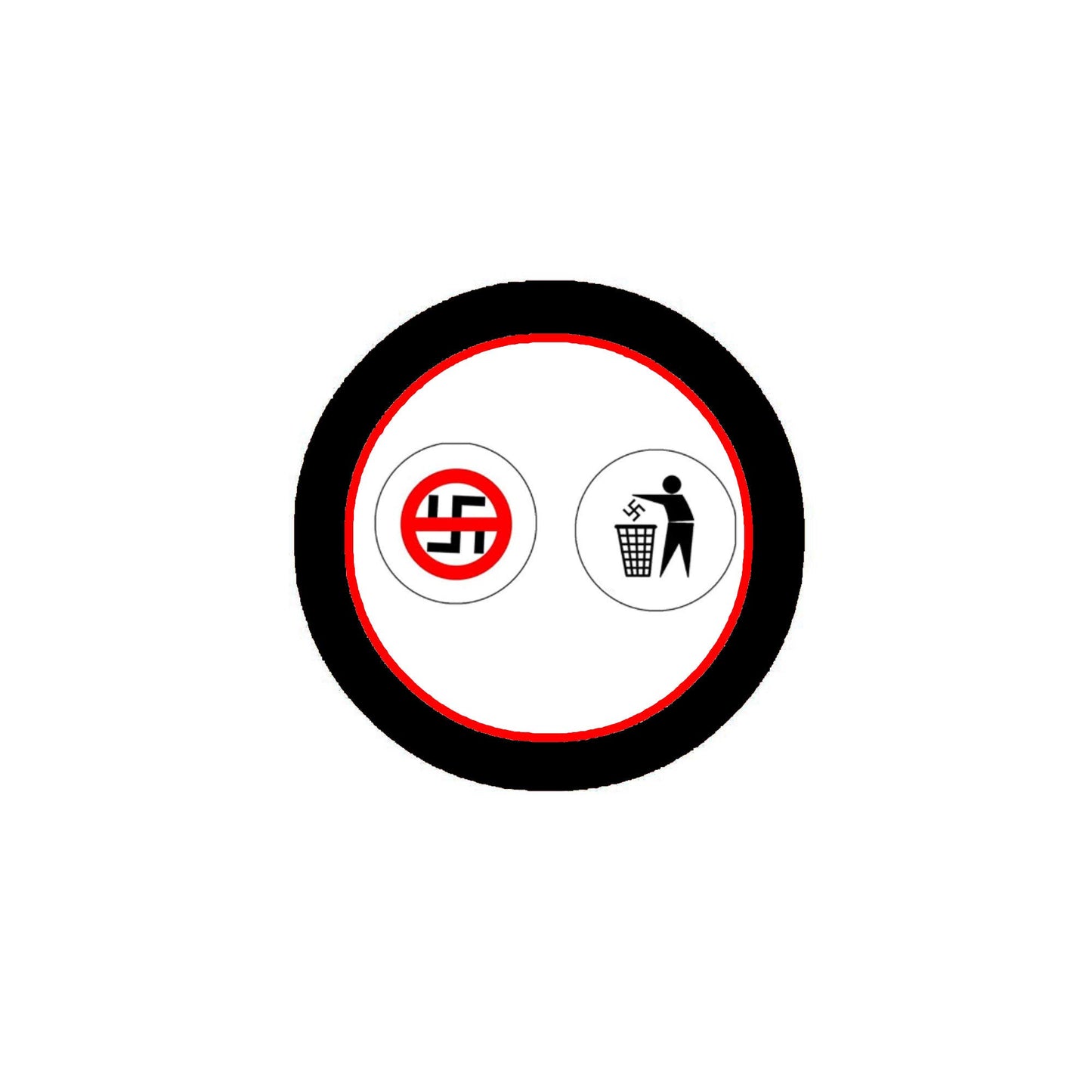2 Pcs Anti Nazi 1.25" for Jackets, Backpacks, etc.