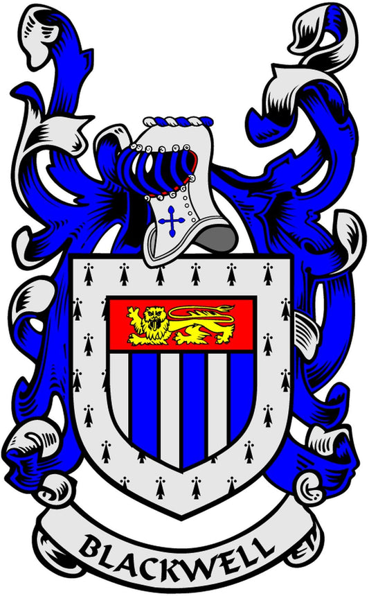 Blackwell Family Crest 3" Coat of Arms Fridge Round Magnet