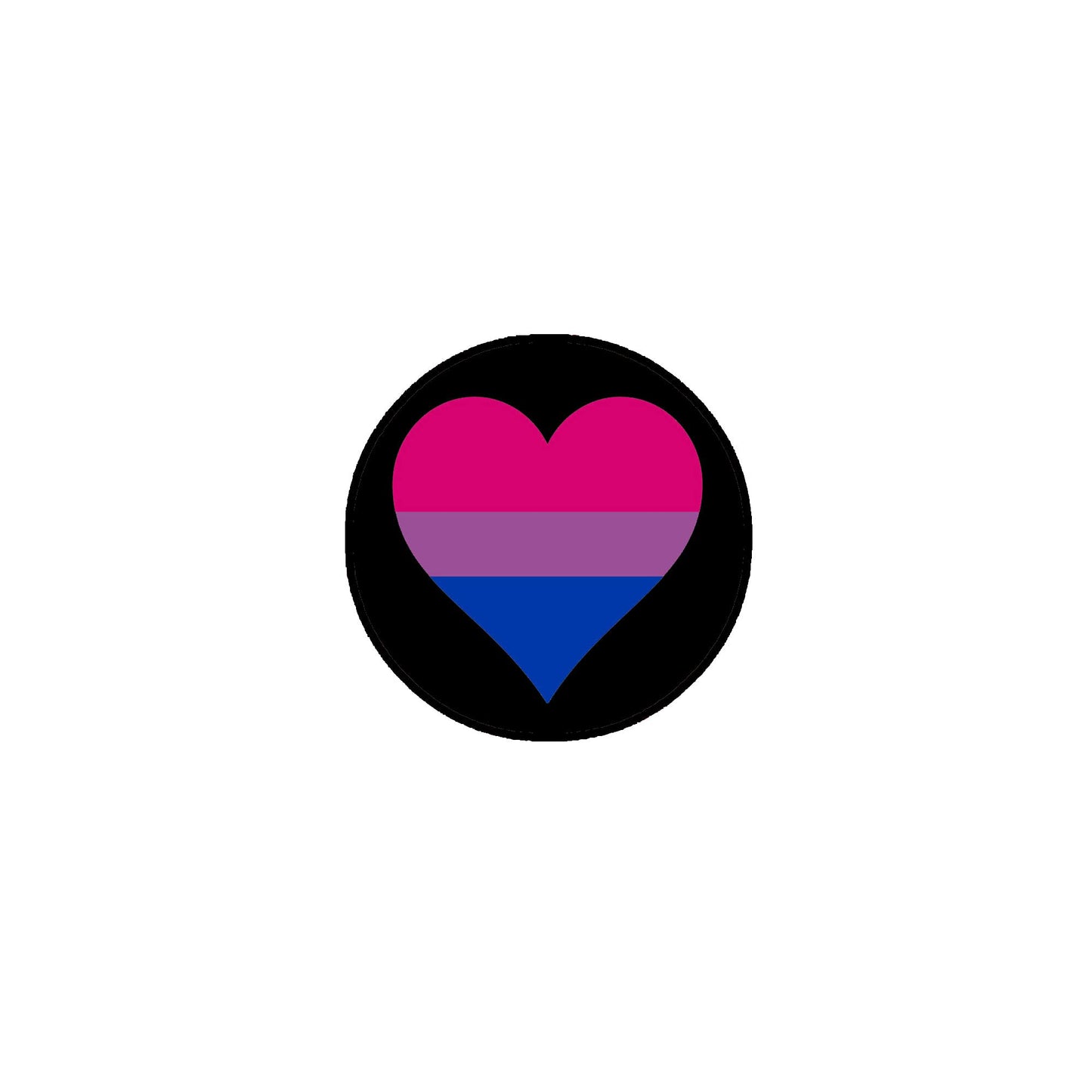 Bisexual Pride Heart Flag 2.25" Pinback or Jackets, Backpacks, etc.