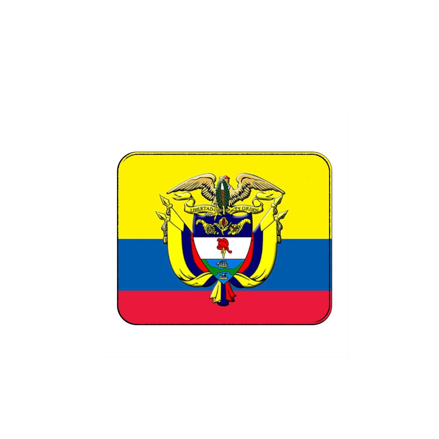 Colombia with Coat of Arms Country Flag Mouse Pad for Computers 9.7" x 8.1"