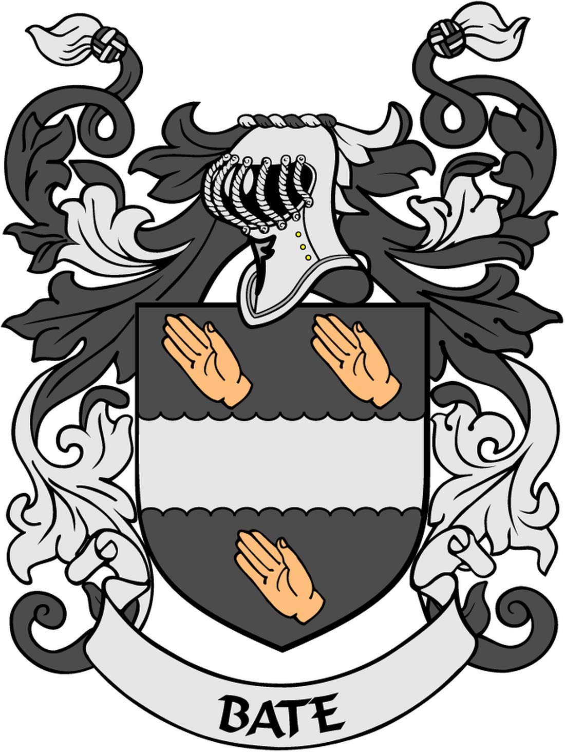 Bate Family Crest 3" Coat of Arms Fridge Round Magnet