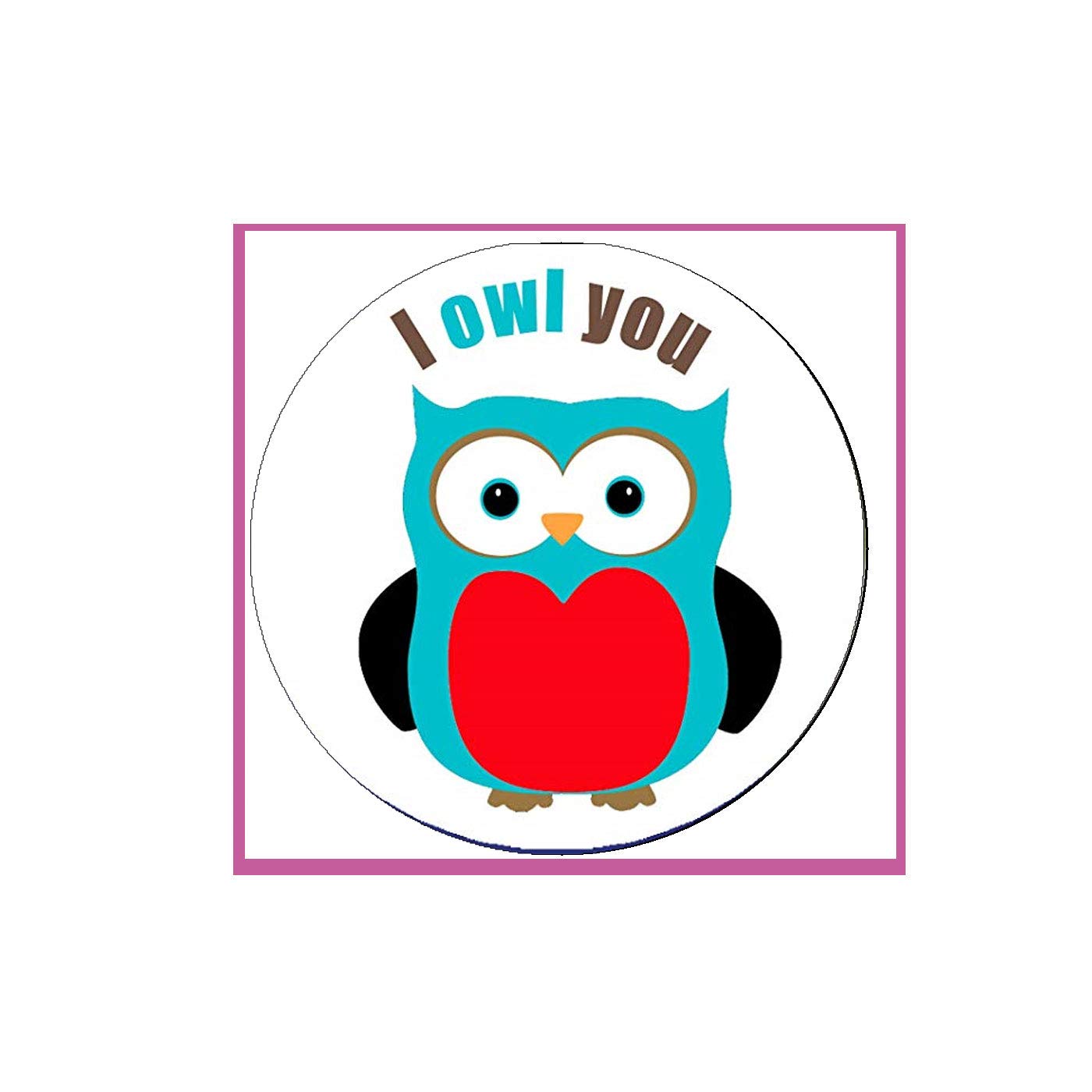 I Owl you1.25-inch Pinback Button for Jackets, Hats, Backpacks Blue Default Title