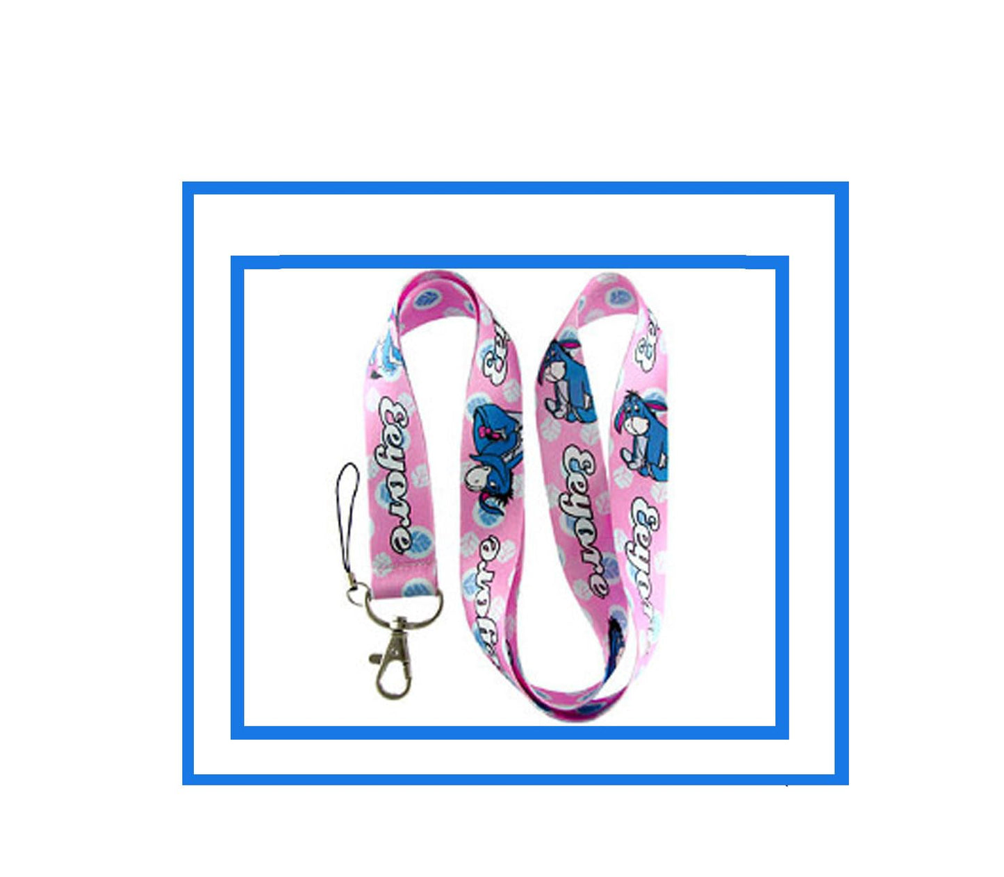 Eeyore Pink Lanyard Keychain Holder