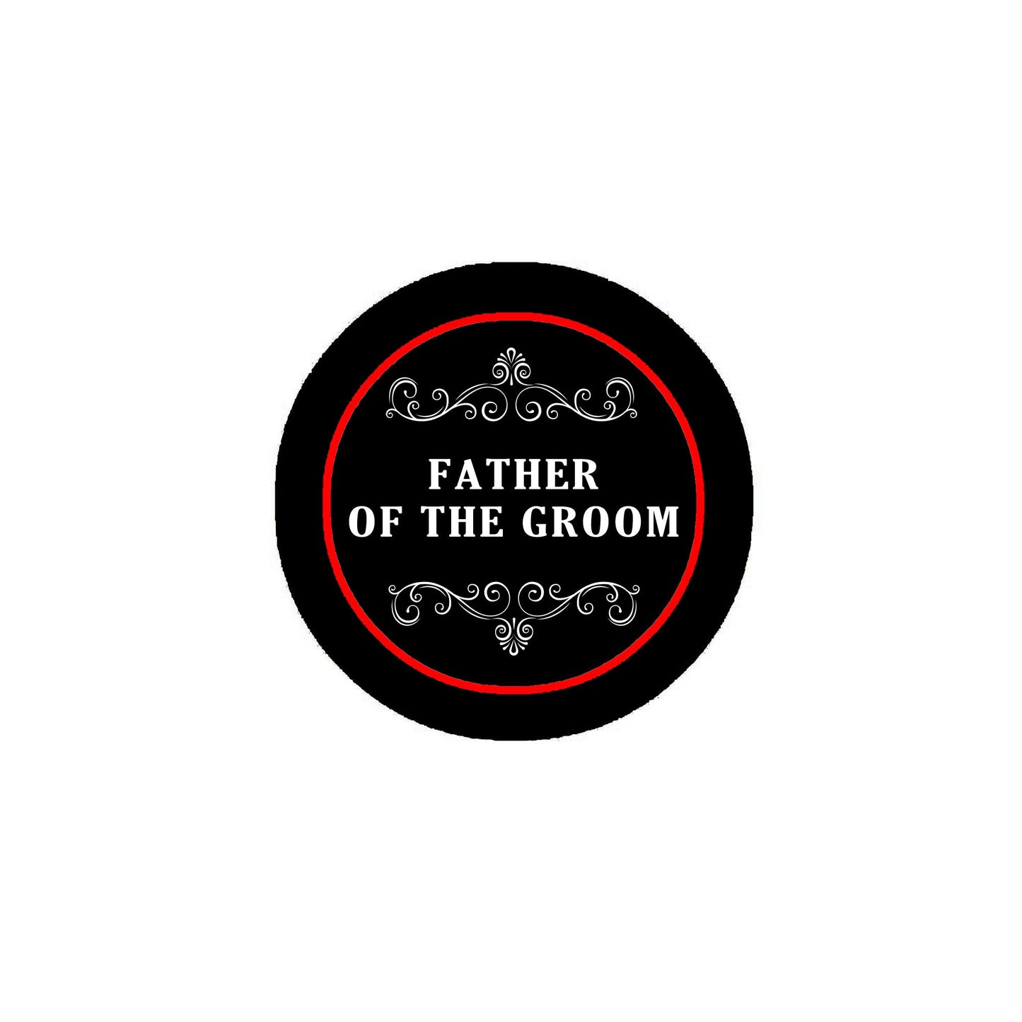 Badge Père du marié 1,25" Noir