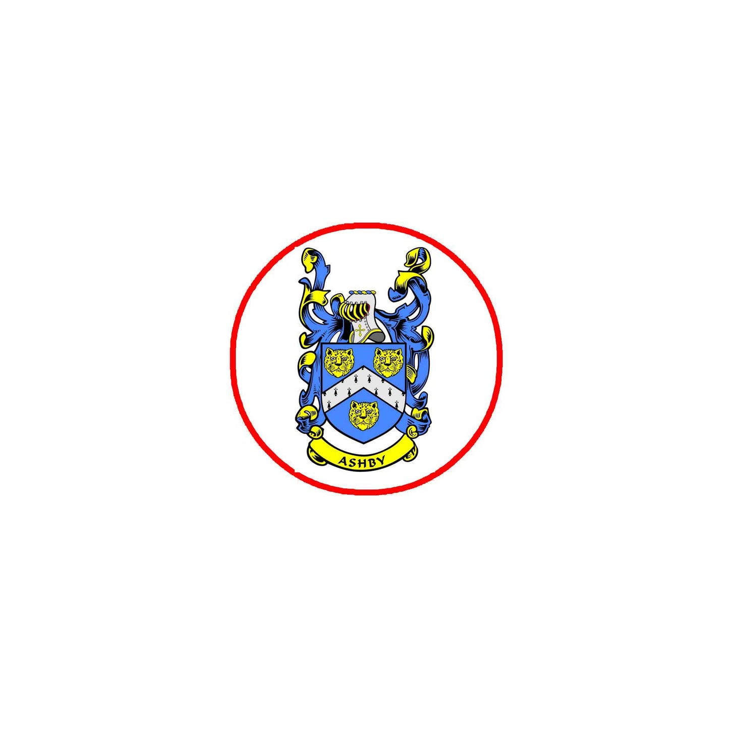 Ashby Family Crest 3" Coat of Arms Fridge Round Magnet