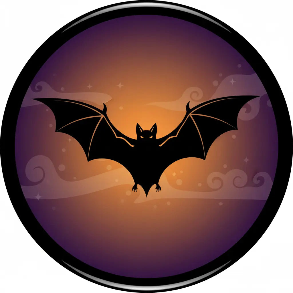 Flying Bat Halloween Pinback 2.25-inch