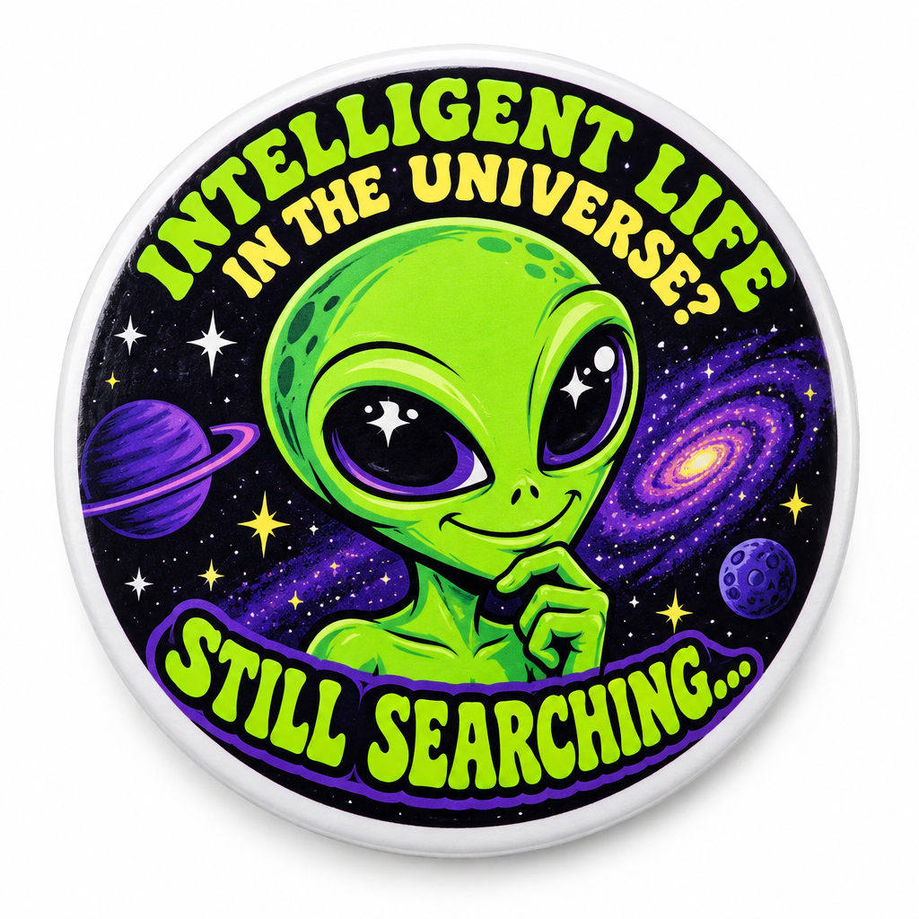 Funny Aliens Intelligent Life in Universe Quote Pin Button 2.25-inch