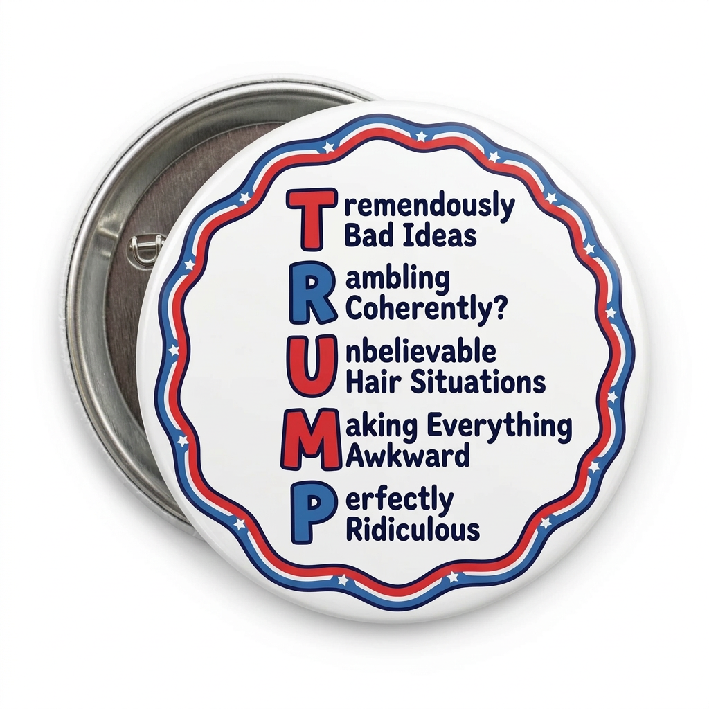 Funny Anti Trump Acrostic Political Election Pin Button 2.25-inch