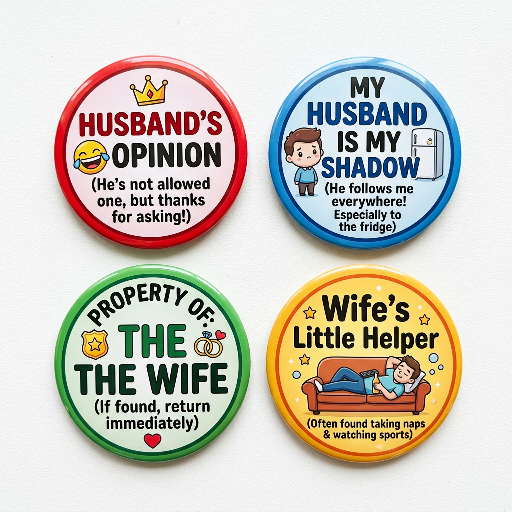 Funny Car Magnets Husband Collection 2.25-inch 4 Pcs