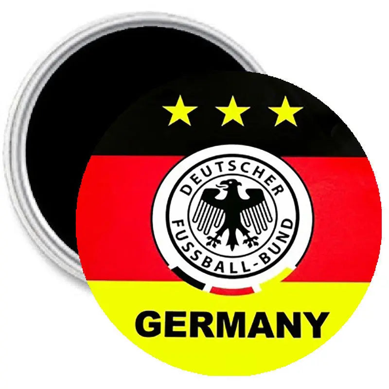 Germany 3-inch round soccer magnet with German flag and DFB crest