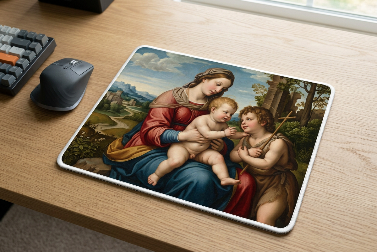 Giulio Romano Virgin and Child and the Young John Mousepad