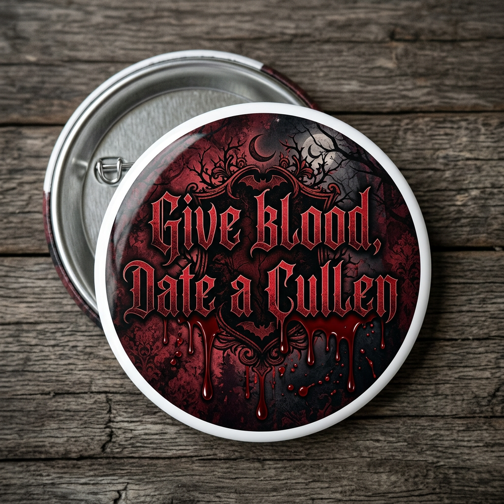 Give Blood Date a Cullen Pin Button 2.25-inch