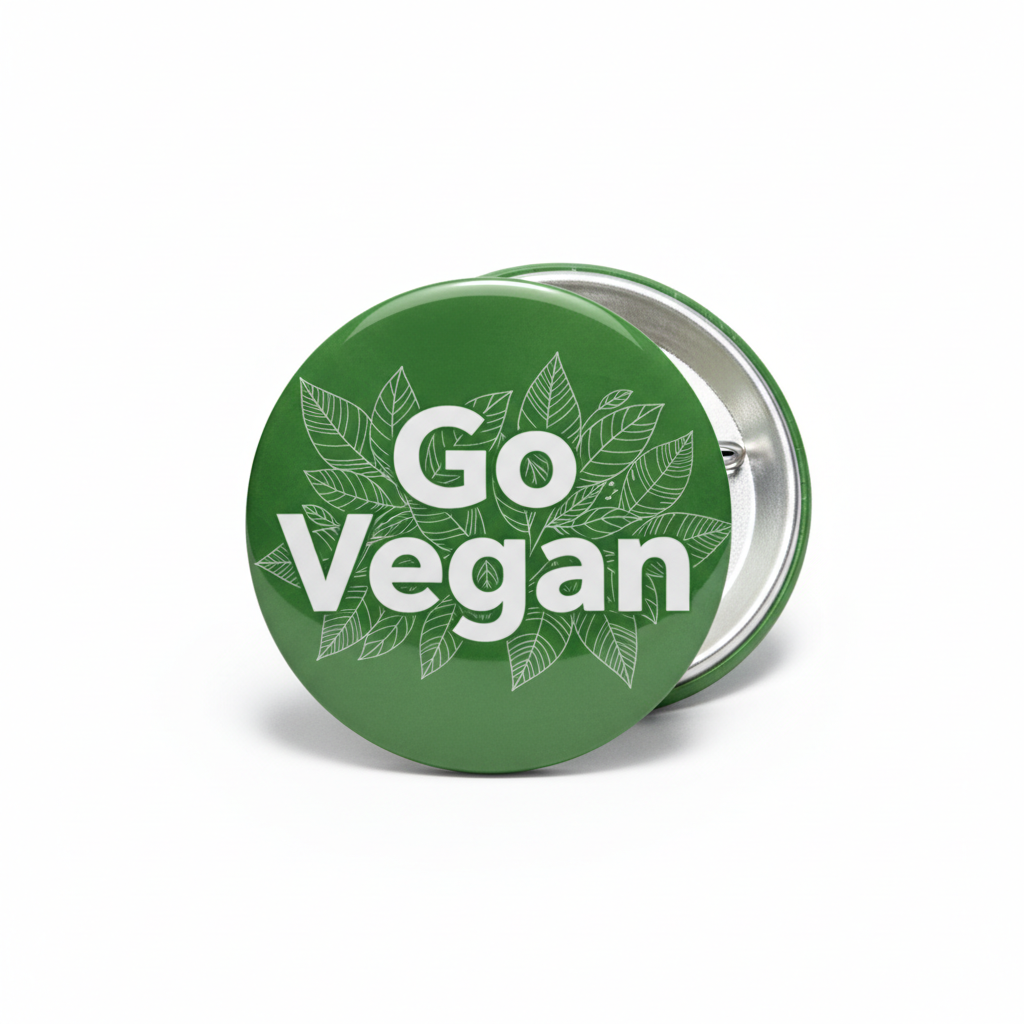 Go Vegan Pinback 2.25-inch