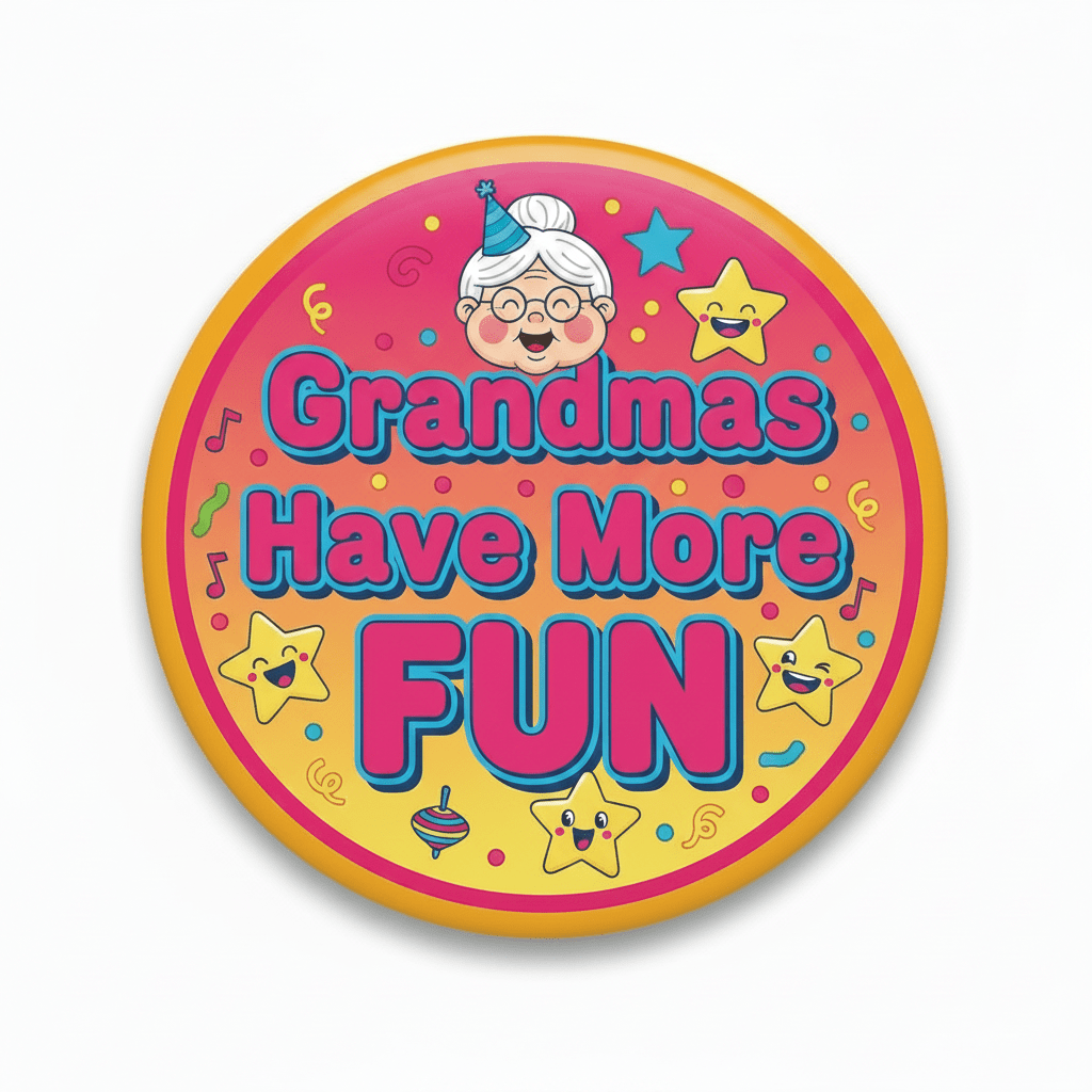 Grandmas Have More FUN Pinback 2.25-inch - My Pinbacks