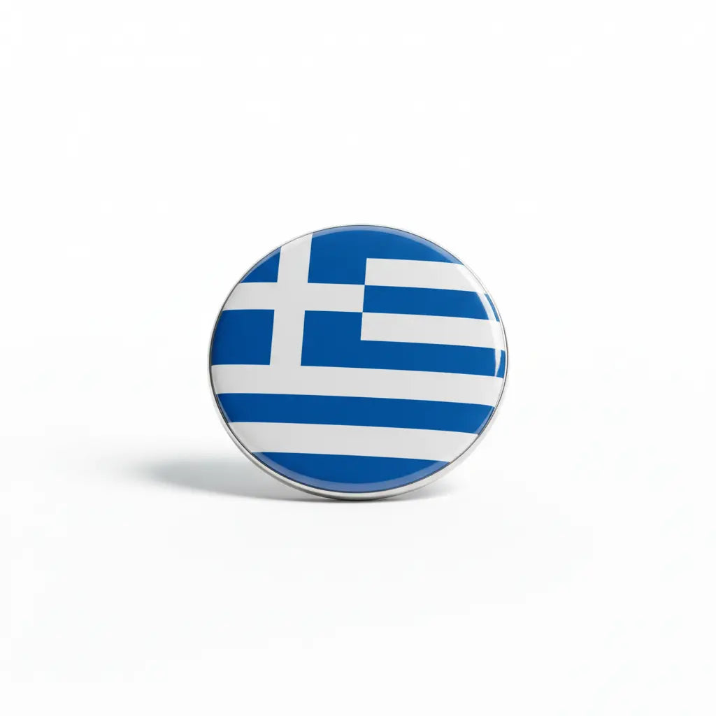 Greece Greek Flag Pinback 2.25-inch