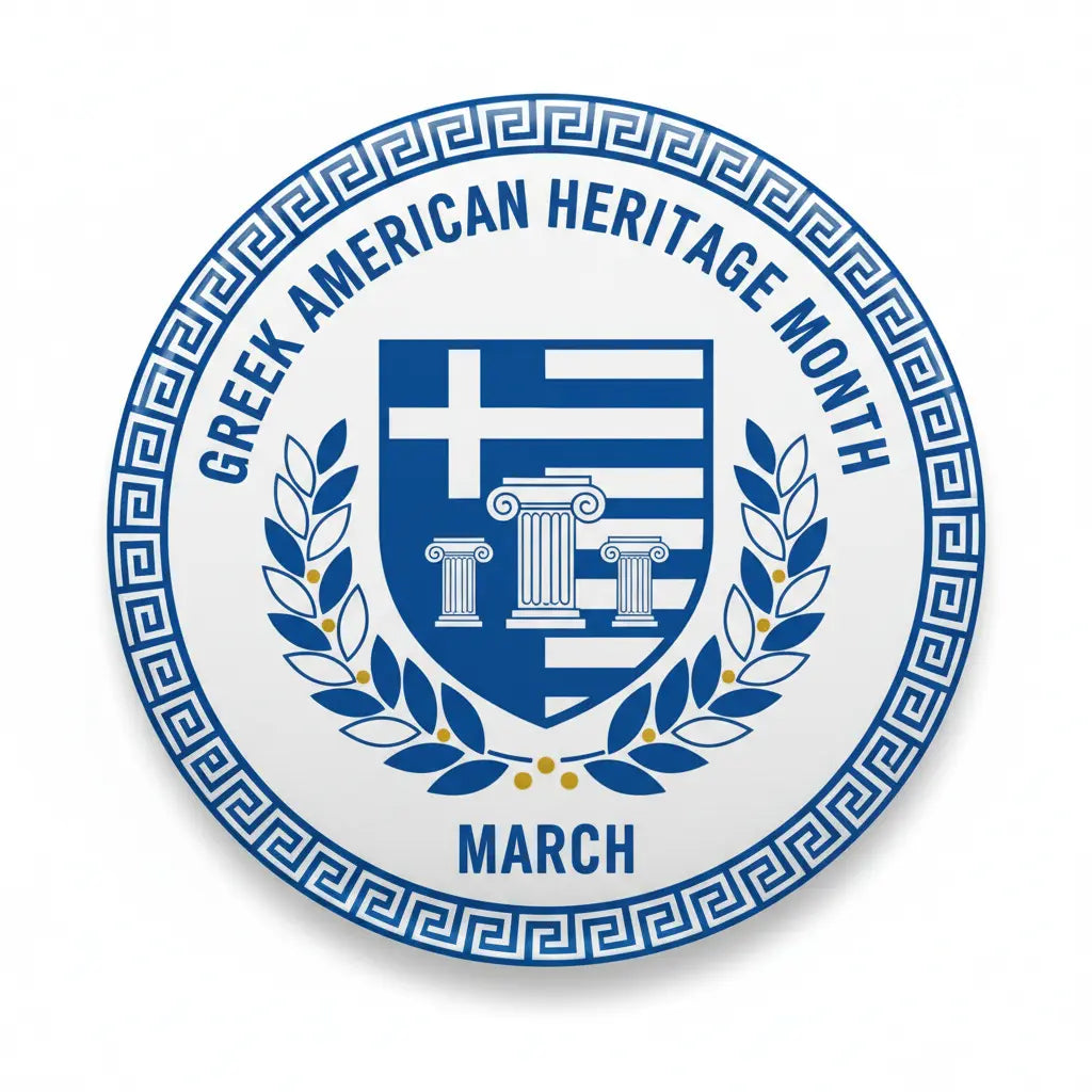 Greek American Heritage Month March Pinback 2.25-inch