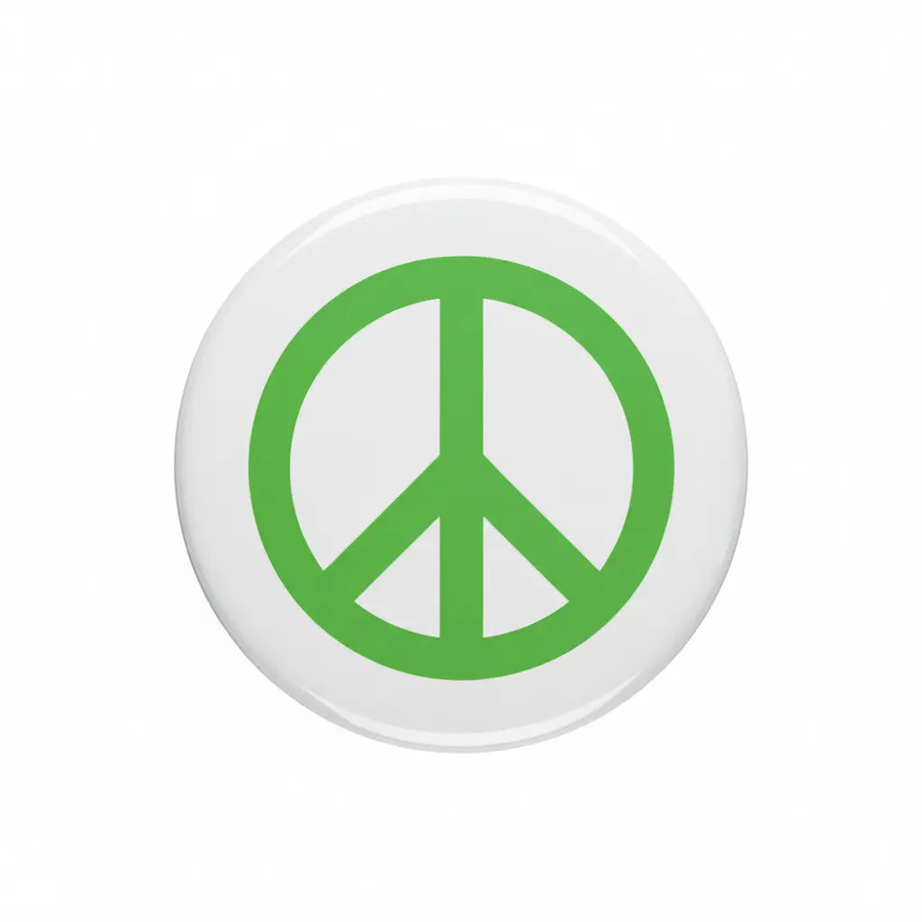 Green Peace Symbol Button Pinback 2.25-inch